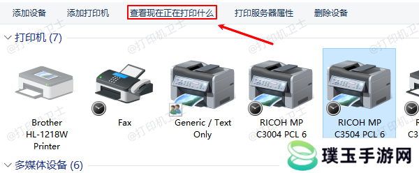 查看现在正在打印什么