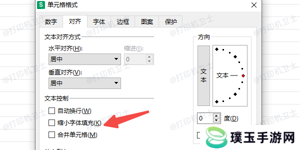 检查并取消“缩小字体填充”功能